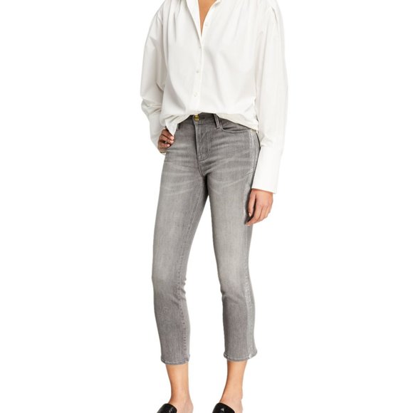 Frame Le High Straight Foil Tux Jeans, Size 29 - Picture 2 of 9